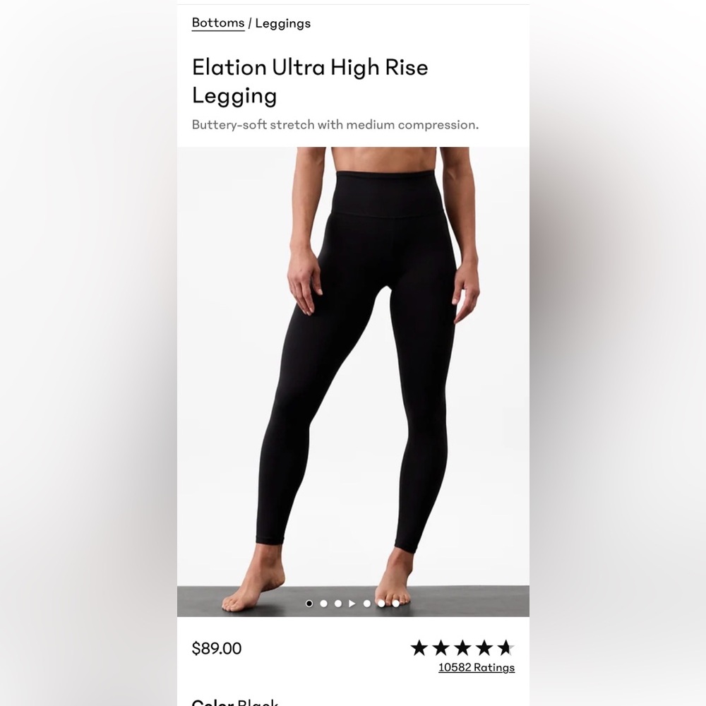 Athleta Elation Black Ultra High Rise Legging medium